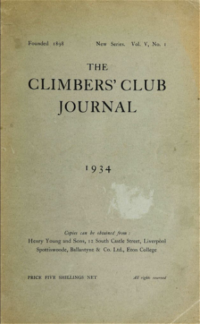 Climbers' Club 1934 Journal cover